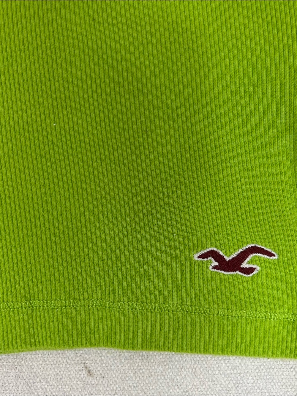 Hollister Vintage Y2K Lime Green Lace-Trim Ribbed Cami Size S - Picture 5 of 9